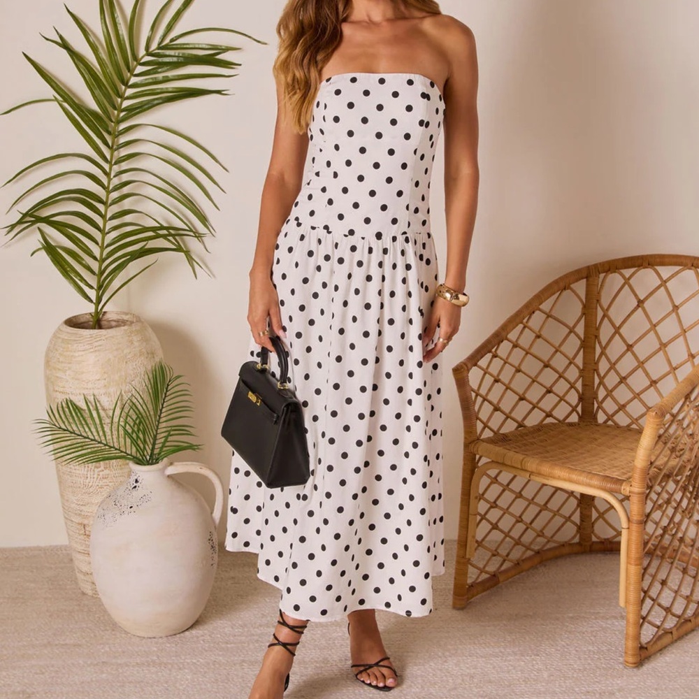 NWT Vici Kristena Drop Waist Polka Dot Midi
Dress
